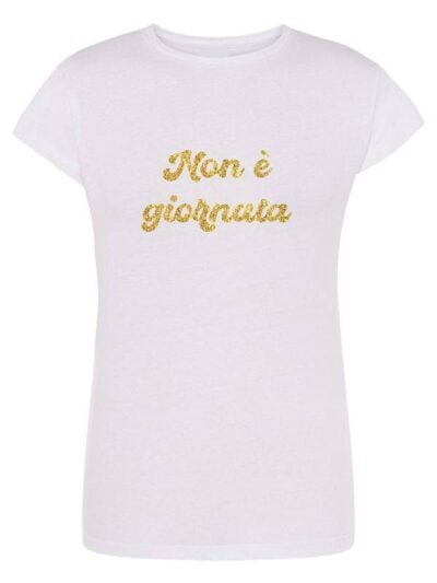 Pacchetto Stock: 6 T-shirt donna Lady con la scritta "Non è giornata" in glitter - STOCK18