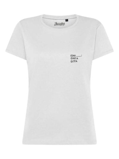 Pacchetto Stock: 11 T-Shirt donna Lady 2.0 con la scritta “esau… rita/sta” in patch a rilievo lato cuore – STOCK73