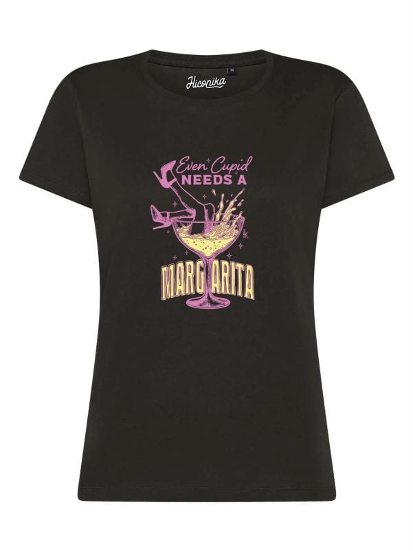 T-Shirt donna Lady 2.0 con un calice e la scritta “Every Cupid needs a Margarita” – TW079 - immagine 3