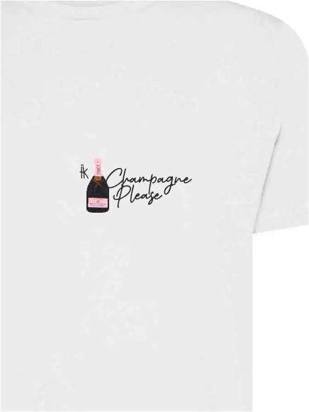 T-shirt uomo Moon con una bottiglia e la scritta "Champagne please" lato cuore – TM058 - immagine 2