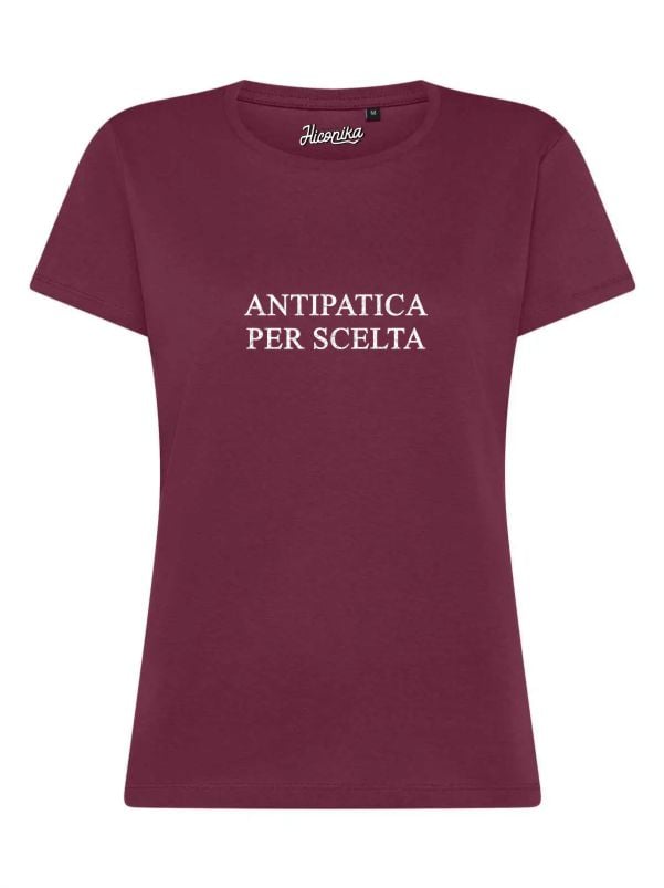T-Shirt donna Lady 2.0 con la scritta “Antipatica per scelta” in glitter – TW076 - immagine 3