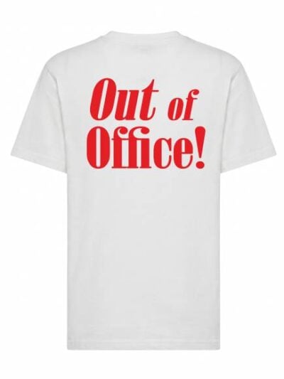 T-shirt uomo Ryder con la scritta "Out of Office" sulle spalle e lato cuore - TM069