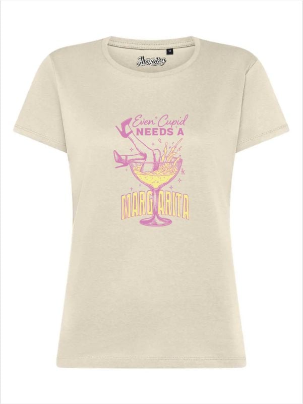 T-Shirt donna Lady 2.0 con un calice e la scritta “Every Cupid needs a Margarita” – TW079 - immagine 2