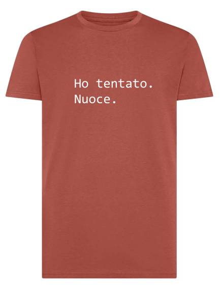 T-shirt uomo Moon con la scritta "Ho tentato. Nuoce." in patch a rilievo – TM047 - immagine 2