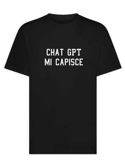 T-shirt uomo Moon con la scritta "Chat Gpt mi capisce" in patch a rilievo – TM050 - immagine 3