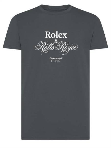 T-shirt uomo Moon con la scritta "Rolex e Rolls Royce" – TM062 - immagine 3