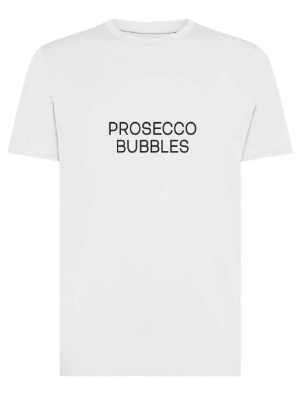 T-shirt uomo Moon con la scritta "Prosecco Bubbles" in patch a rilievo – TM060
