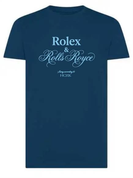 T-shirt uomo Moon con la scritta "Rolex e Rolls Royce" – TM062 - immagine 2