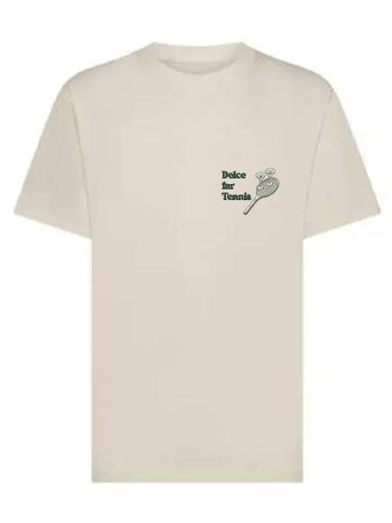 T-shirt uomo Ryder con stampa racchette e calici sulle spalle e la scritta "dolce far tennis" lato cuore - TM068 - immagine 2