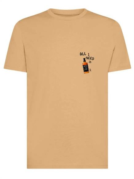 T-shirt uomo Moon con una bottiglia e la scritta "All I need is" lato cuore – TM065 - immagine 3