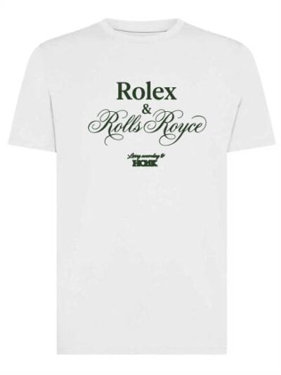 T-shirt uomo Moon con la scritta "Rolex e Rolls Royce" – TM062