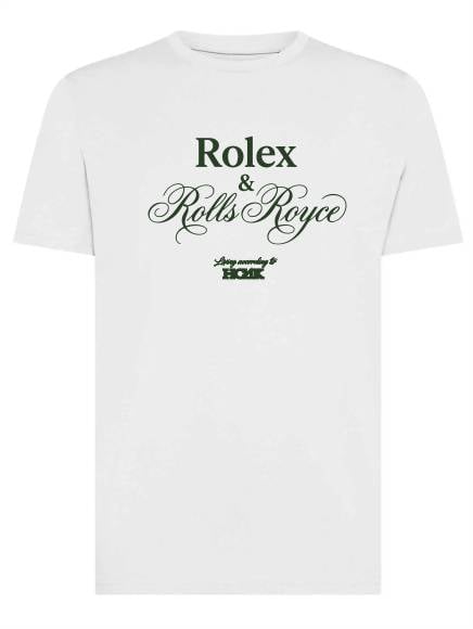 T-shirt uomo Moon con la scritta "Rolex e Rolls Royce" – TM062