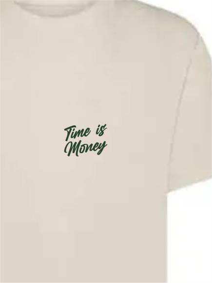 T-shirt uomo Ryder con la stampa di un orologio sulle spalle e la scritta "Time is money" lato cuore - TM071 - immagine 3