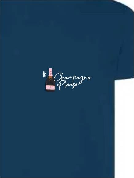 T-shirt uomo Moon con una bottiglia e la scritta "Champagne please" lato cuore – TM058 - immagine 4