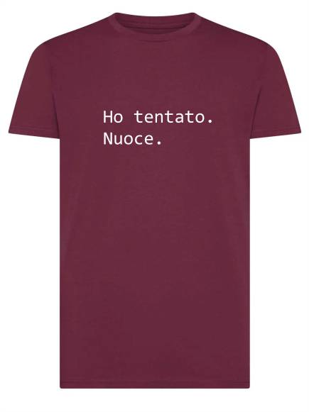 T-shirt uomo Moon con la scritta "Ho tentato. Nuoce." in patch a rilievo – TM047 - immagine 3