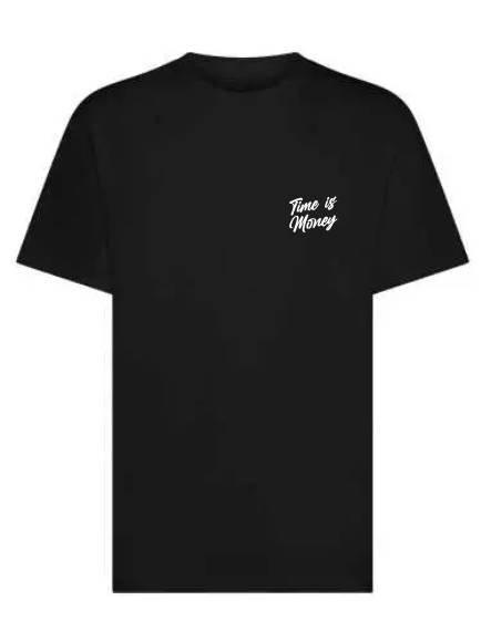 T-shirt uomo Ryder con la stampa di un orologio sulle spalle e la scritta "Time is money" lato cuore - TM071 - immagine 5