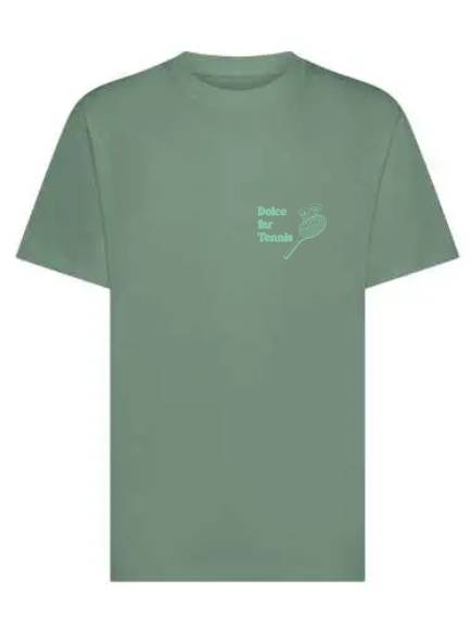 T-shirt uomo Ryder con stampa racchette e calici sulle spalle e la scritta "dolce far tennis" lato cuore - TM068 - immagine 8
