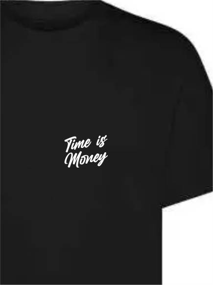 T-shirt uomo Ryder con la stampa di un orologio sulle spalle e la scritta "Time is money" lato cuore - TM071 - immagine 6