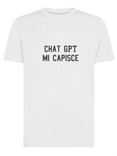 T-shirt uomo Moon con la scritta "Chat Gpt mi capisce" in patch a rilievo – TM050