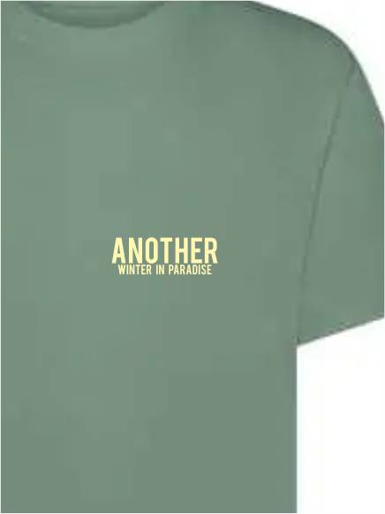T-shirt uomo Ryder con stampa sulle spalle di una vespa e la scritta "another winter in paradise" lato cuore – TM064 - immagine 6