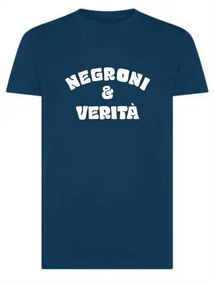 T-shirt uomo Moon con la scritta "negroni e verità" in patch a rilievo – TM066 - immagine 3