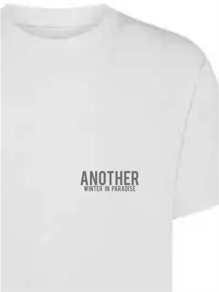 T-shirt uomo Ryder con stampa sulle spalle di una vespa e la scritta "another winter in paradise" lato cuore – TM064 - immagine 3