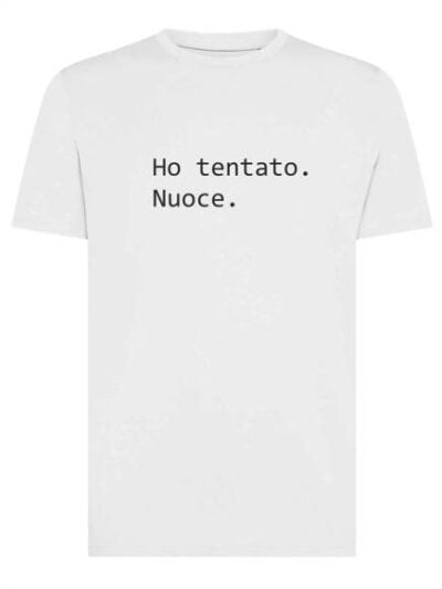 T-shirt uomo Moon con la scritta "Ho tentato. Nuoce." in patch a rilievo – TM047