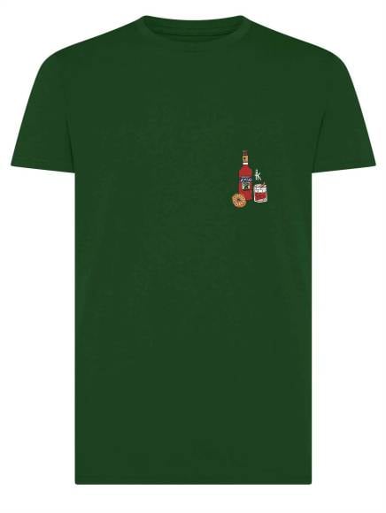 T-shirt uomo Moon con una bottiglia di campari e un bicchiere lato cuore – TM063 - immagine 5