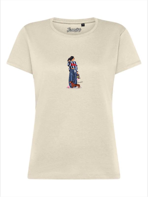 T-Shirt donna Lady 2.0 con una ragazza e un cane – TW092 - immagine 3