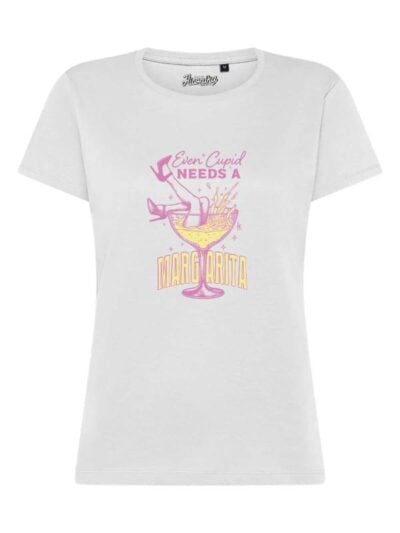 T-Shirt donna Lady 2.0 con un calice e la scritta “Every Cupid needs a Margarita” – TW079