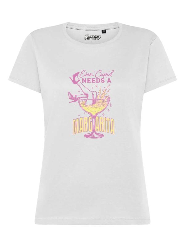 T-Shirt donna Lady 2.0 con un calice e la scritta “Every Cupid needs a Margarita” – TW079