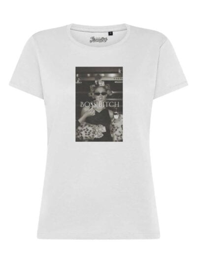 T-Shirt donna Lady 2.0 con una ragazza e la scritta “boss bitch” – TW084