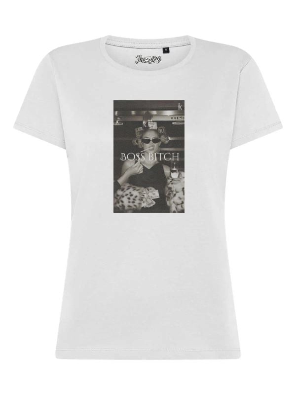 T-Shirt donna Lady 2.0 con una ragazza e la scritta “boss bitch” – TW084