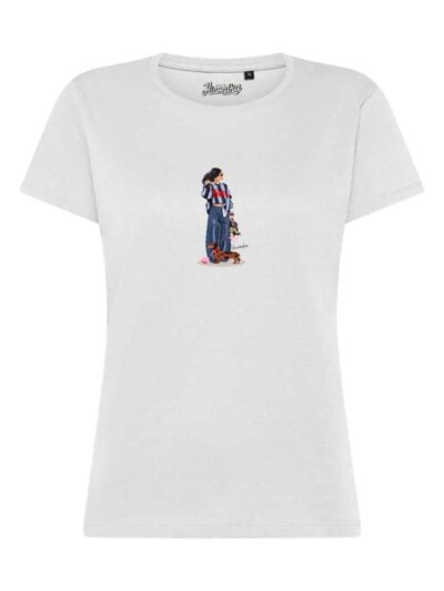 T-Shirt donna Lady 2.0 con una ragazza e un cane – TW092