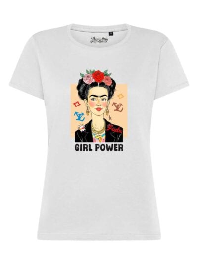 T-Shirt donna Lady 2.0 con Frida Khalo e la scritta “Girl Power” in glitter – TW095