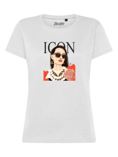 T-Shirt donna Lady 2.0 con una ragazza e la scritta “icon” – TW097