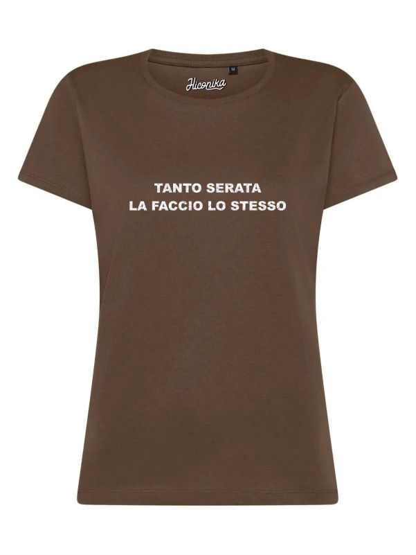 T-Shirt donna Lady 2.0 con la scritta “tanto serata la faccio lo stesso” in patch a rilievo – TW096 - immagine 3