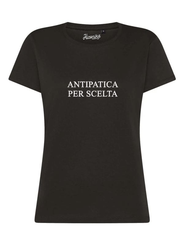 T-Shirt donna Lady 2.0 con la scritta “Antipatica per scelta” in glitter – TW076 - immagine 4
