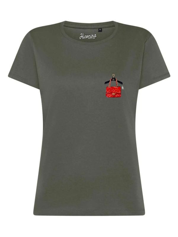 T-Shirt donna Lady 2.0 con una gruccia e una borsa lato cuore – TW074 - immagine 4