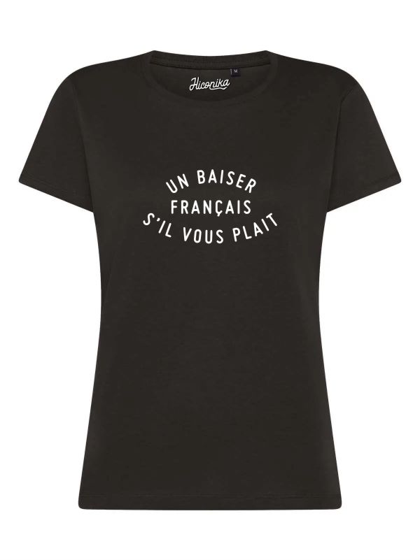 T-Shirt donna Lady 2.0 con la scritta “un baiser français s'il vous plait” in patch a rilievo – TW090 - immagine 4