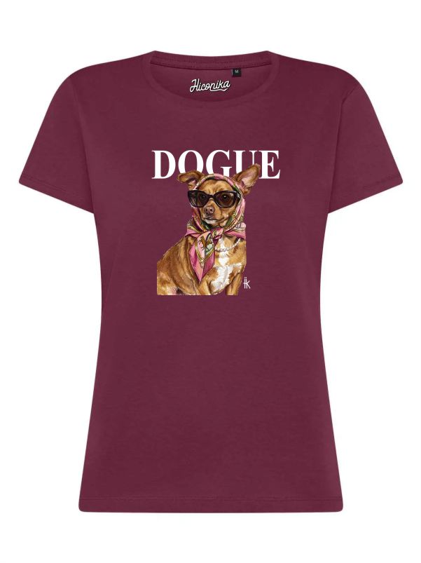T-Shirt donna Lady 2.0 con un cane fashion e la scritta “dogue” – TW099 - immagine 3