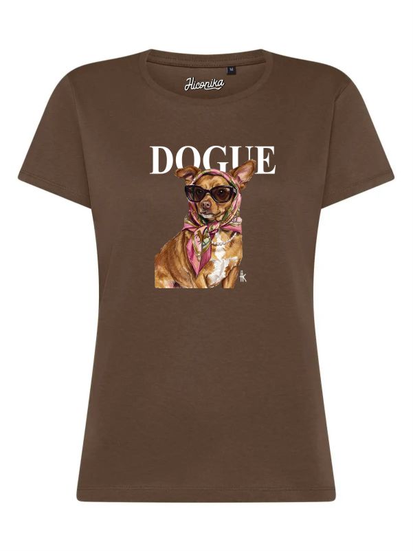 T-Shirt donna Lady 2.0 con un cane fashion e la scritta “dogue” – TW099 - immagine 4