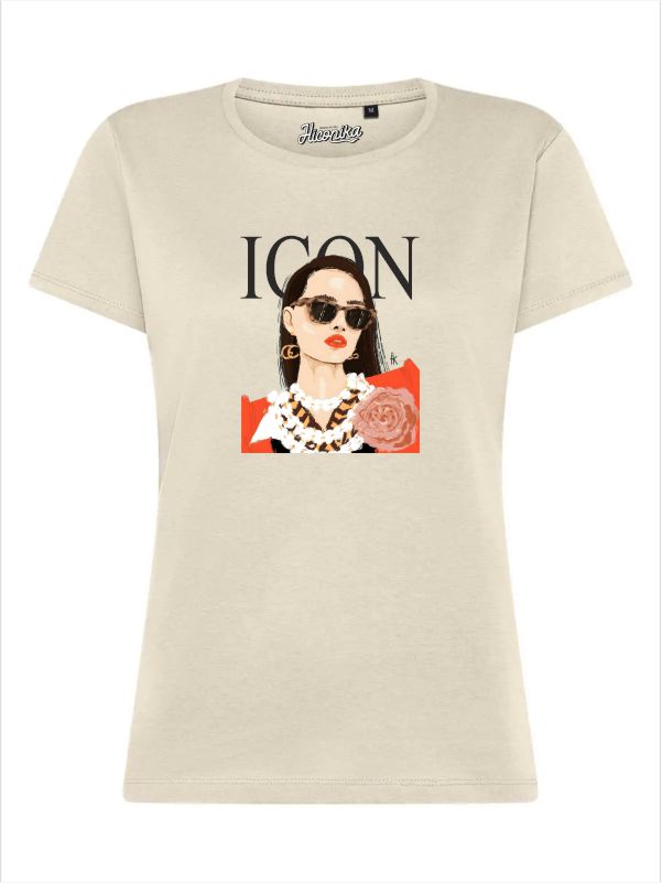 T-Shirt donna Lady 2.0 con una ragazza e la scritta “icon” – TW097 - immagine 2