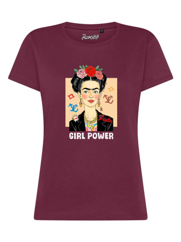 T-Shirt donna Lady 2.0 con Frida Khalo e la scritta “Girl Power” in glitter – TW095 - immagine 3