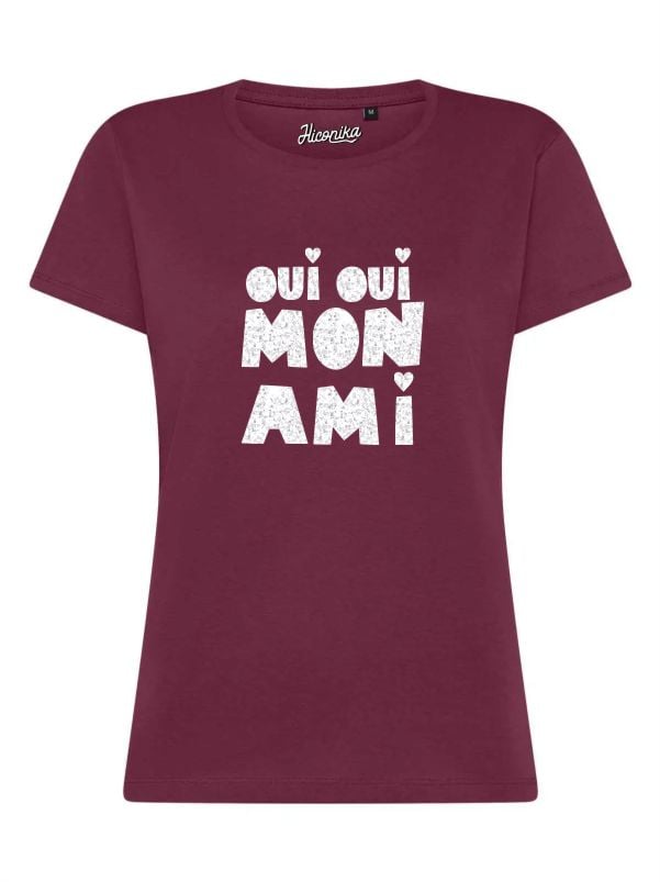 T-Shirt donna Lady 2.0 con la scritta “Oui, oui mon ami” in glitter – TW072 - immagine 3