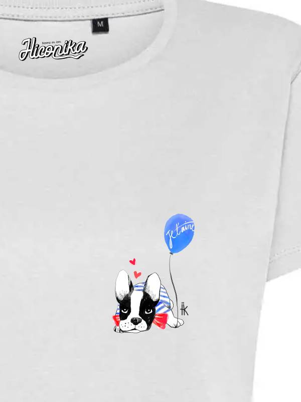 T-Shirt donna Lady 2.0 con un bulldog francese e un palloncino lato cuore – TW093 - immagine 2