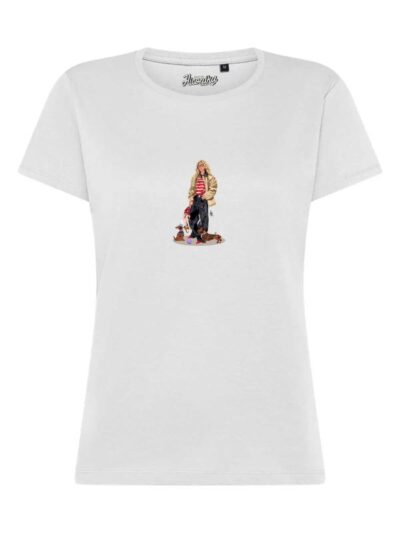 T-Shirt donna Lady 2.0 con una ragazza e un cane – TW106