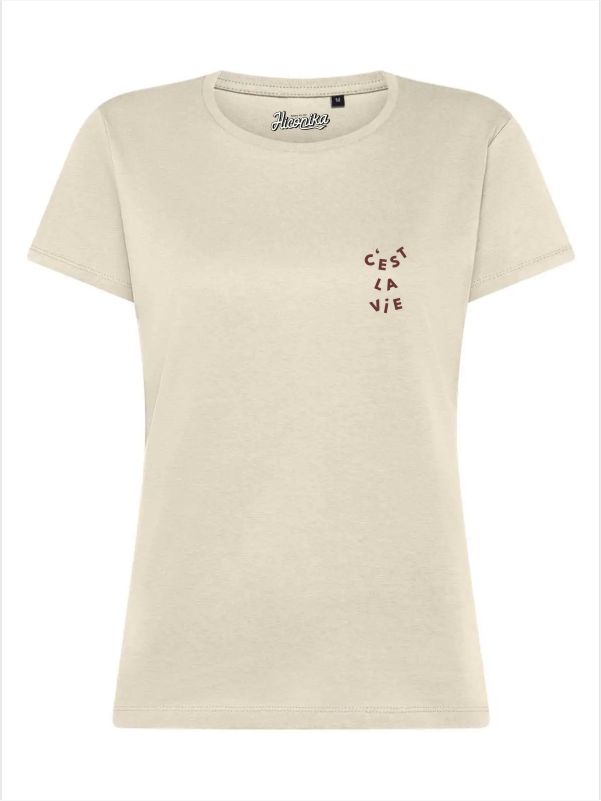 T-Shirt donna Lady 2.0 con la scritta “c'est la vie” in patch a rilievo lato cuore – TW101 - immagine 3