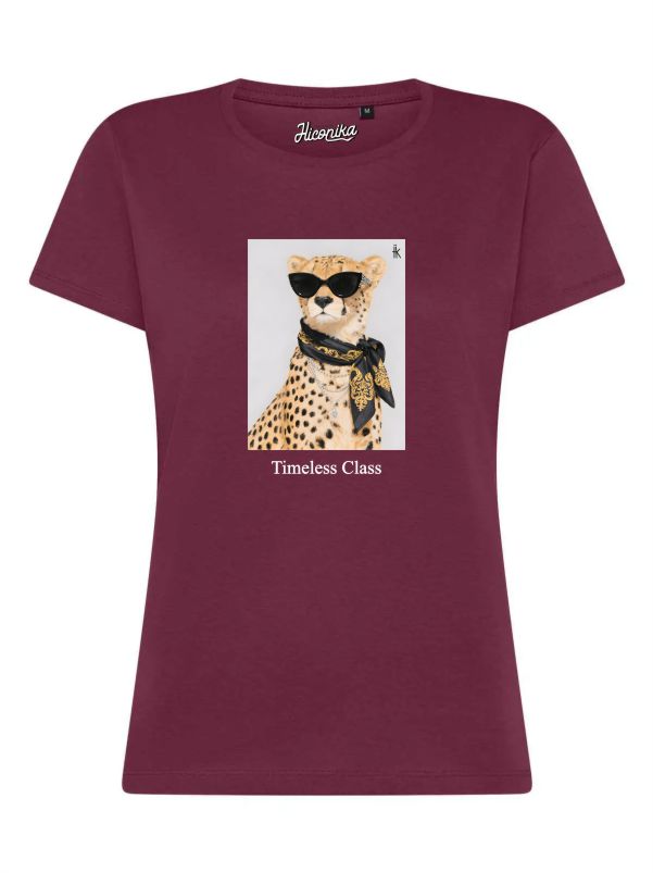 T-Shirt donna Lady 2.0 con un ghepardo fashion e la scritta “timeless class” – TW105 - immagine 2