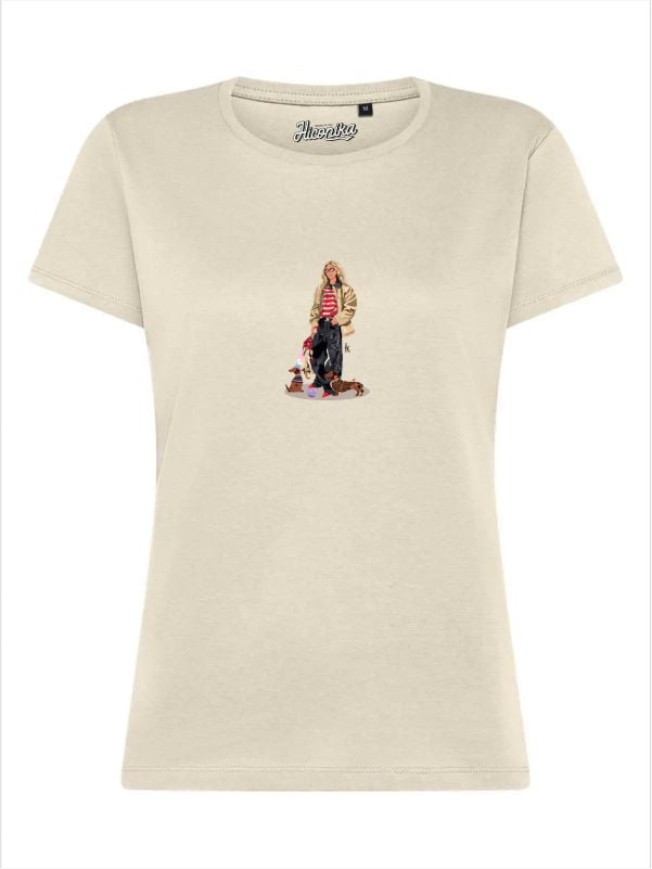 T-Shirt donna Lady 2.0 con una ragazza e un cane – TW106 - immagine 3